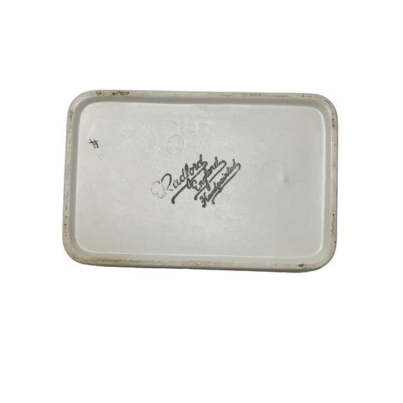 E Radford Vintage Handpainted Ceramic Dish Green Leaves - Picture 2 of 5